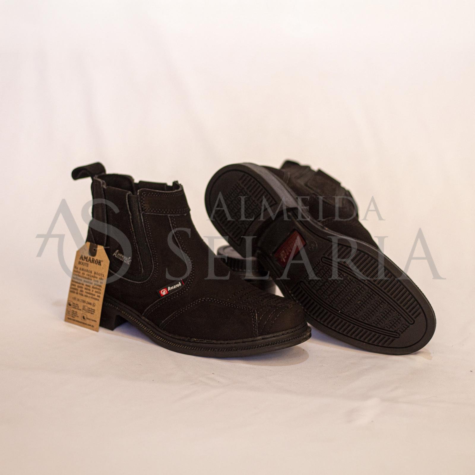 BOTINA AMAROK - CANO CURTO ( PRETA E MARROM ) - Imagem 2